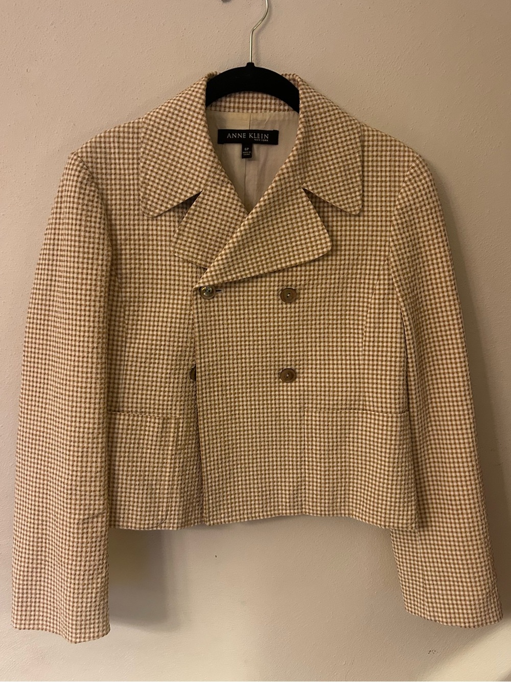 Anne Klein Seersucker Cropped Blazer
